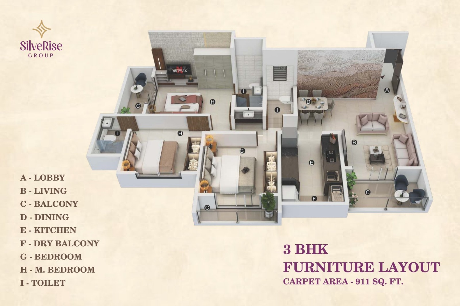 2BHK Floor Plan