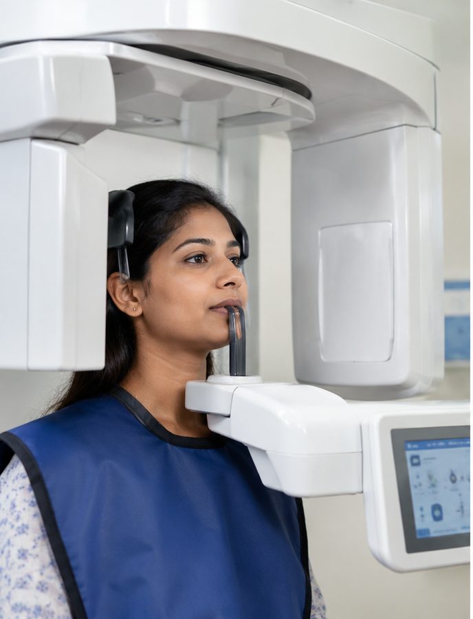Dental X-ray imaging patient